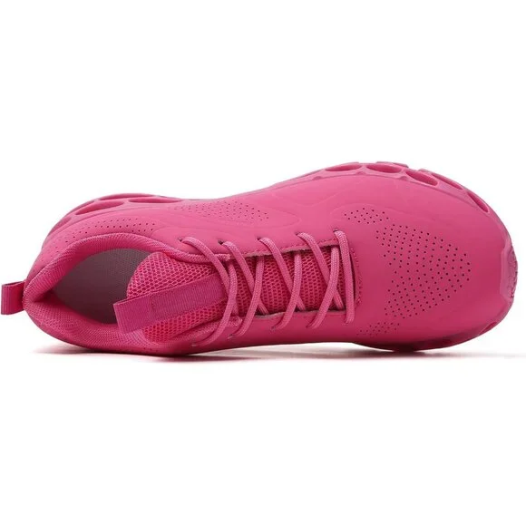 Women's Rose Red Running Walking Non Slip Tennis Blade Athletic Sneakers Shoes - Picture 6 of 7